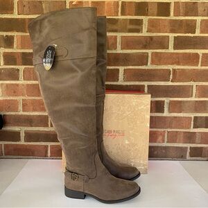American Rag Womens ADARRA tan Faux Leather Over The Knee Boots US 6.5 M WC NEW